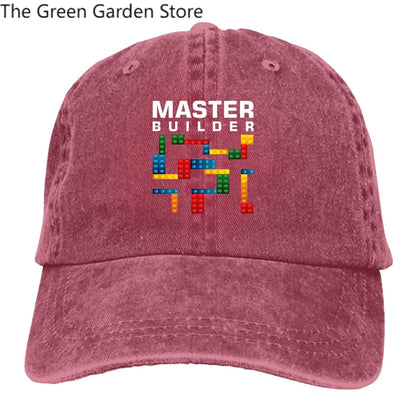 Building Blocks višebojna muška kapa s visokim obodom, Cool Master Builder, personalizirane kape s vizirom za zaštitu od gradnje