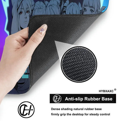 Tapete de Rato Gaming XXL HYBXAXC Sexy Anime Girls em Borracha Macia para Laptop, Escritório, Computador, Overwatch e Teclado