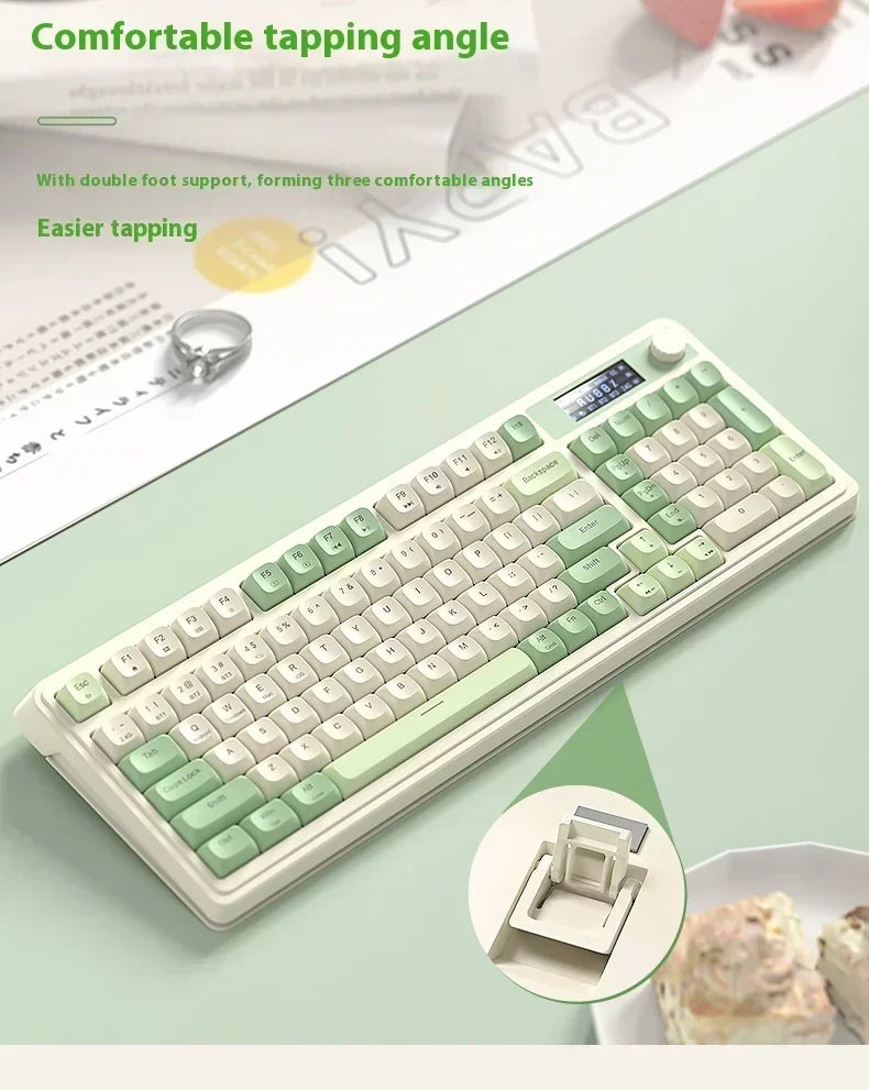 AULA S99 Pro Three Mode Gaming Keyboard Bluetooth Wireless Keyboard RGB Backlight Ergonomic Office PC Gamer Accessories Custom