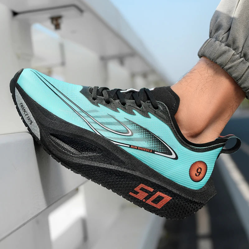 FourSeasons Men's Sports Sneakers CarbonPlate Running Shoe，Breathable Marathon Racing Comfortable Athletics Training Shoes Walki