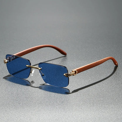 Gafas de sol vintage rectangulares y ovaladas para mujer y hombre, con montura metálica y lentes transparentes
