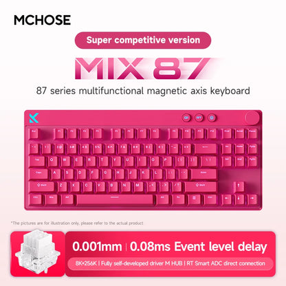 MCHOSE MIX87 Wired Gaming Keyboard Magnetic Switch Keyboard 8K+256K Esport 0.08ms Low Latency E-Sports Custom Gamer Accessories