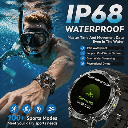 2026 TANK Ultra New 1400mAh Big Battery Smart Watch Men GPS path Sport Flashlight BT Call Waterproof Outdoor Military Smartwatch