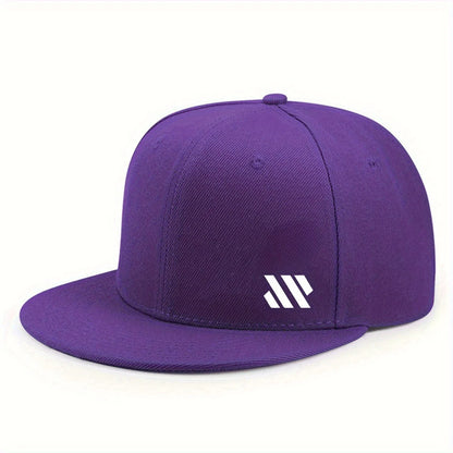 Casquette de baseball avec logo blanc – Casquette unisexe ajustable, respirante, à visière plate – Casquette légère pour les activités de plein air et les voyages – Chapeaux