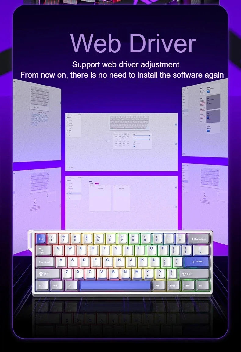 AULA WIN60 HE Magnetic Keyboard Wired Trigger 8K Return Esports Gamer Customize RGB Mechanical Gaming Keyboard