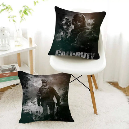 Klasická hra C-Call Of D-Duty personalizovaný polštář s obrázkem a textem, bytová dekorace, dárek do domácnosti, 45x45cm