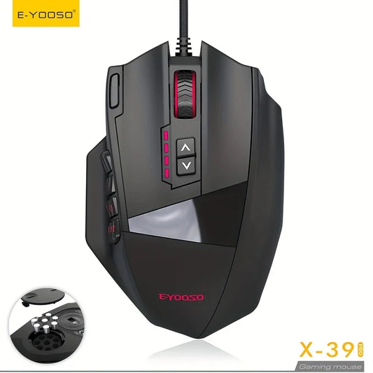 E-YOOSO X-39PRO Wired Gaming Mouse, Ergonomic Optical Gaming Mouse with SG8960 Sensor, Programmable Side Keys, Precision Esports Mouse for PC & Laptop