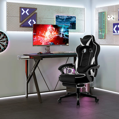 WOLTU Swivel Gaming Racing Chair Desk Office Computer Chair Sports Seat with Headrest Lumbar Cushion Footrest Gamer Chair