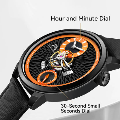 Shanghai Watch Sky Dome Center Flywheel Men's Watches Luminous Automatic Mechanical Wristwatch 50M Water-resistance Watches 2101