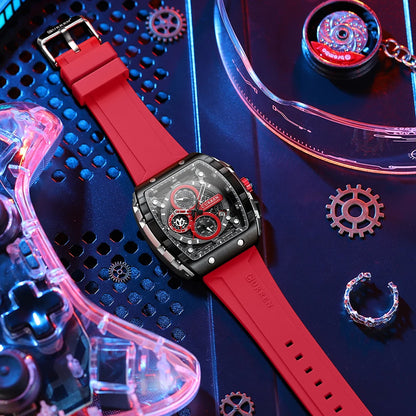 CURREN Men’s Luxury Square Quartz Chronograph Watch Waterproof, Luminous Dial & Date Display