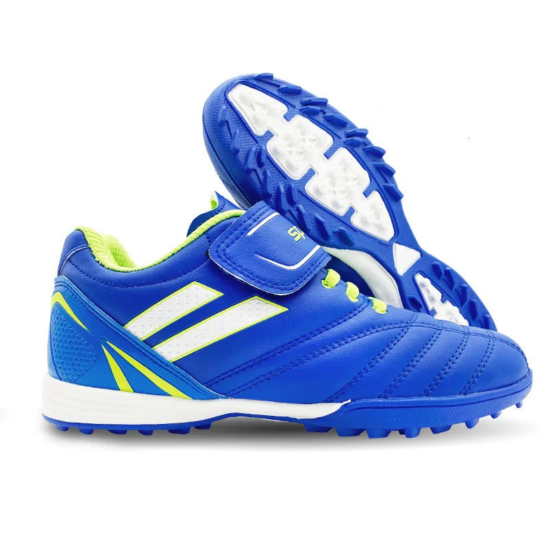 Boys' and Girls' TF Children's Football Shoes Hook and Loop Football Boots No Spikes Lacrosse Beginner Cricket Shoes Baseball Shoes
