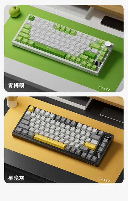 Ajazz AK820 Pro Gaming Mechanical Keyboard 75% Bluetooth/Wireless Customized Gamer Keyboard with TFT Color Screen Knob for PC