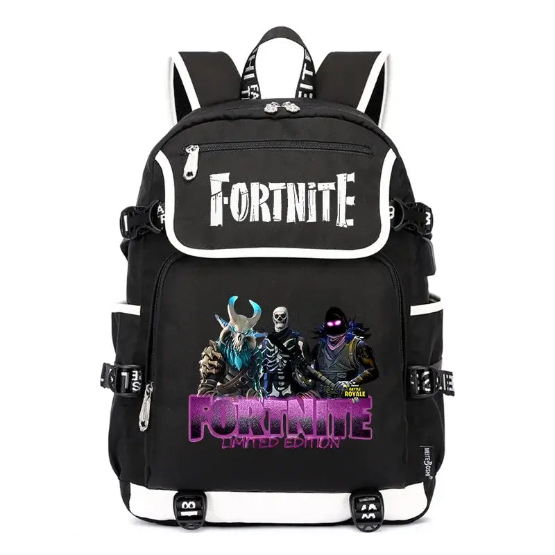 Fortnites Large Capacity Backpack Casual Shoulder Bag with USB Port Unisex Anime Students Schoolbag New Stylish Stationery Gift