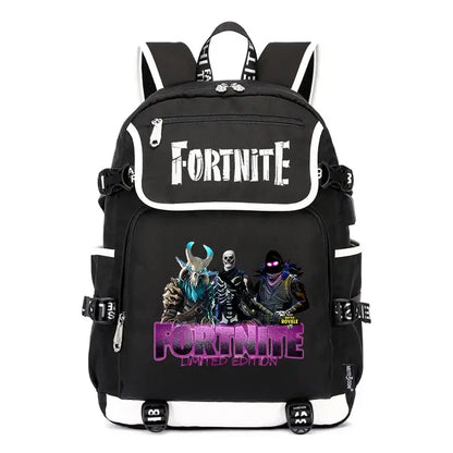 Fortnites Large Capacity Backpack Casual Shoulder Bag with USB Port Unisex Anime Students Schoolbag New Stylish Stationery Gift