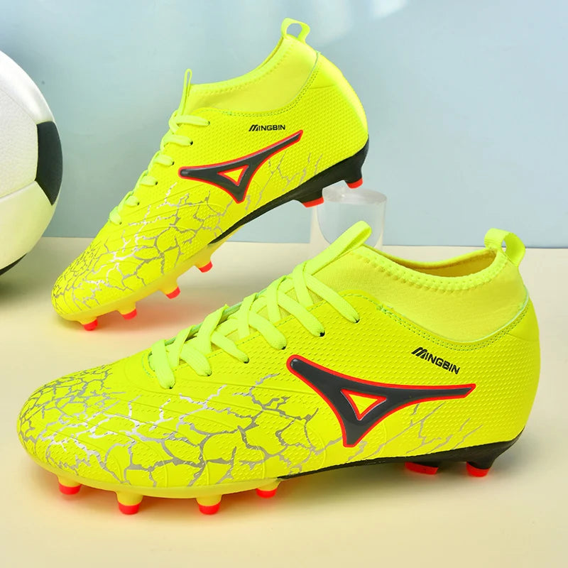 Men Ankle Football Boots Outdoor Grass Cleats Unisex Soccer Shoes Long Society Spikes FG Professional Football Shoes Chuteira