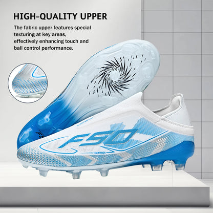 AG/FG Firm Ground Soccer Cleats for Men Women Kids Youth PU Fabric Rubber Sole Non-Slip Wear-Resistant Training Boots