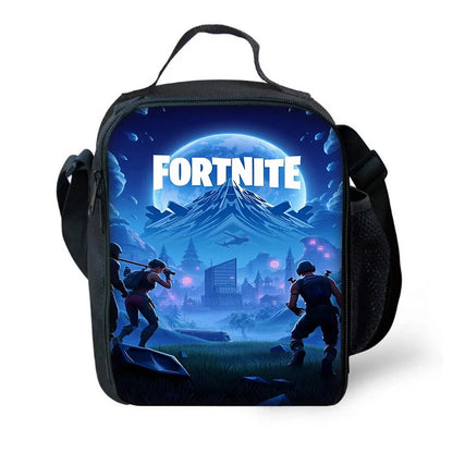 Saco Térmico Infantil F-FortniteS de Grande Capacidade para Rapaz, Menina Gamer e Estudante, para Piqueniques ao Ar Livre, Reutilizável, Isolado, Tipo Lancheira Refrigeradora