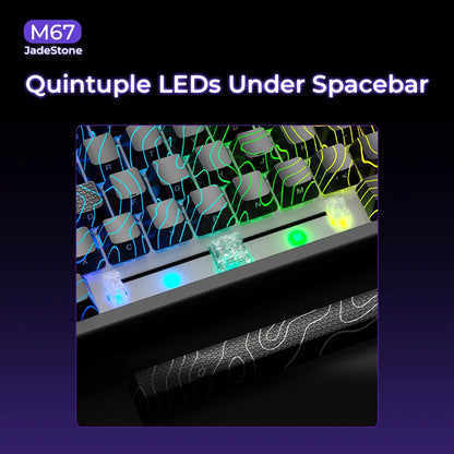 Teclado mecânico XVX M67 JadeStone com teclas IMD-Tech, hot-swappable, gasket, tri-mode, RGB personalizado, sem fios, 65%