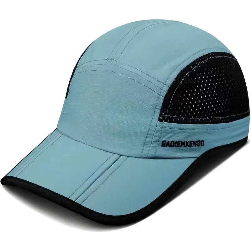 GADIEMKENSD Snabbtorkande, hopfällbara och bärbara basebollkepsar för män, sommar, havsvågbroderi, unisex, sport, solhattar, snapback-keps