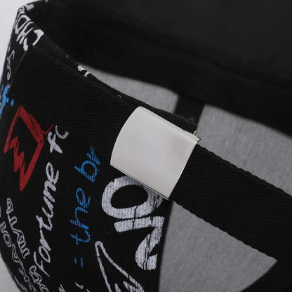 Șapcă de baseball unisex din bumbac cu imprimeu graffiti, pentru femei și bărbați, snapback trendy stil hip-hop, pentru exterior