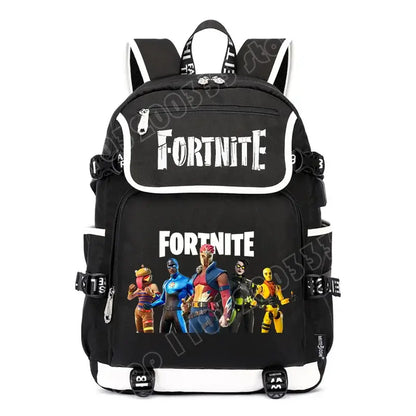 Fortnites Large Capacity Backpack Casual Shoulder Bag with USB Port Unisex Anime Students Schoolbag New Stylish Stationery Gift