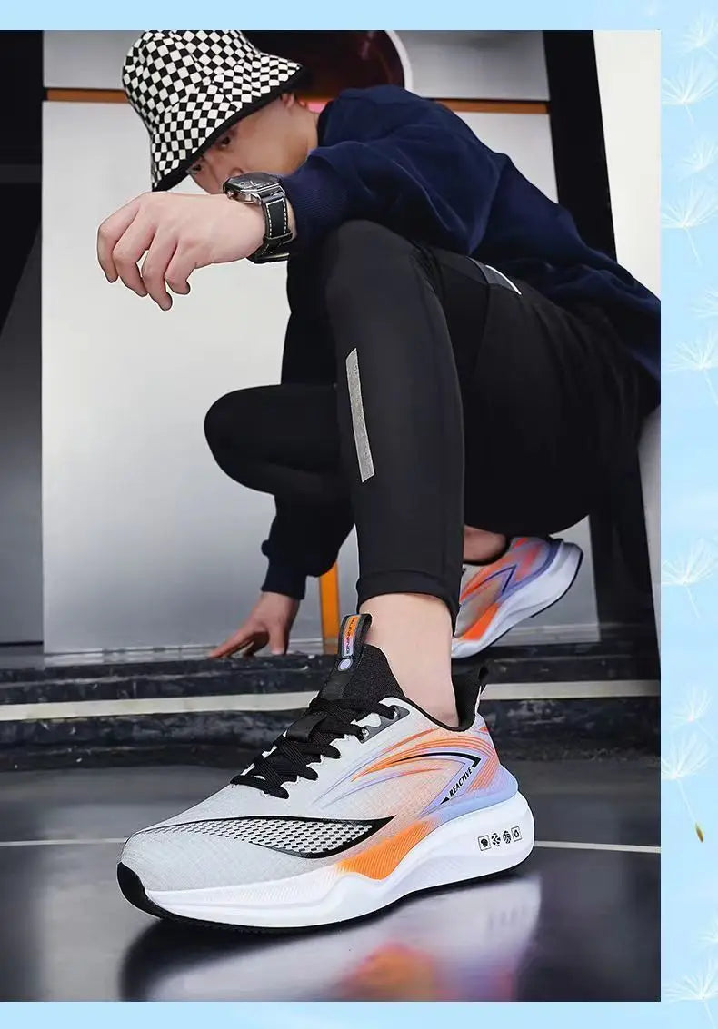 Men's Breathable Running Shoes Summer Hot Sale Of The Season Casual Sporty Fish Thread Soft Bottom Thick Heel Cross-Border St...
