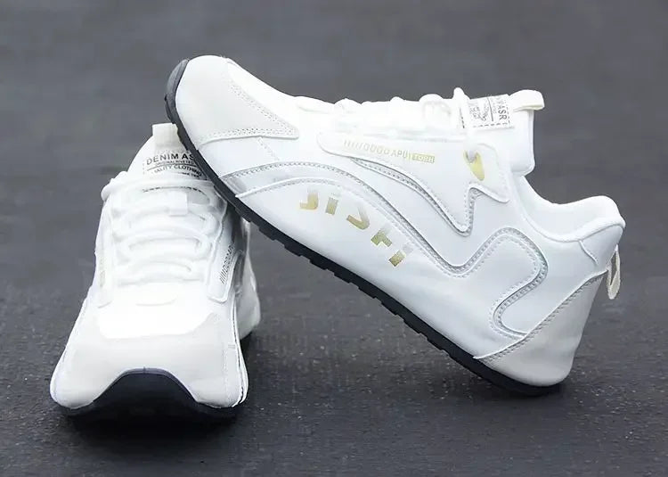 Ténis masculinos em couro PU, impermeáveis, desportivos e casuais; sapatos leves, respiráveis, planos e antiderrapantes; Zapatillas Hombre