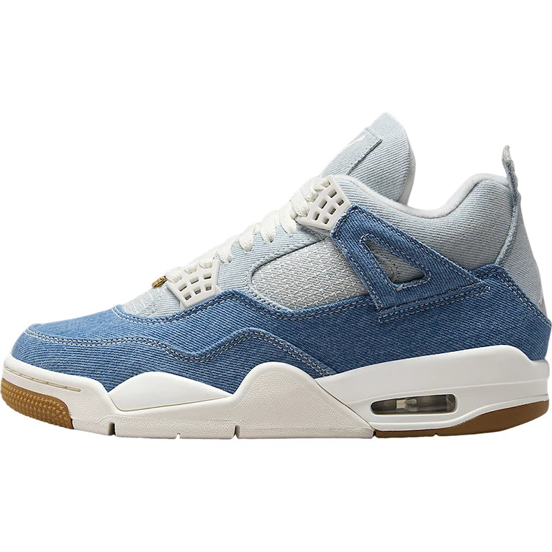 Nike genuine JORDAN women's air cushion shock-absorbing mid top denim basketball shoes IB6716-100