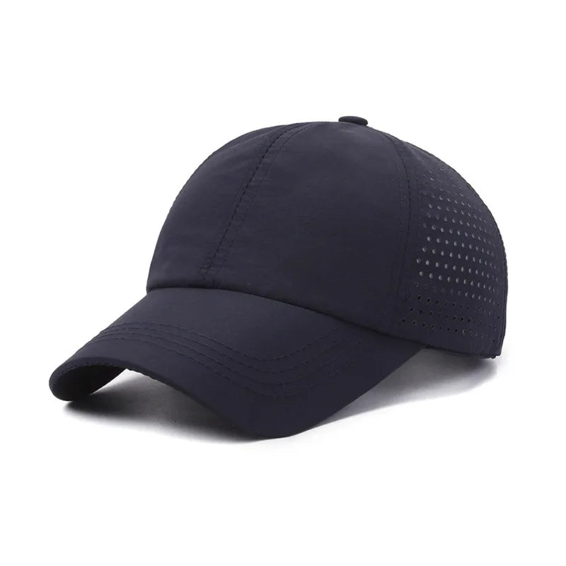 Casquette de soleil à séchage rapide pour femme, casquette de sport décontractée pour homme, casquette de baseball grande taille 60-65 cm, casquette à visière ajustable, casquette à visière