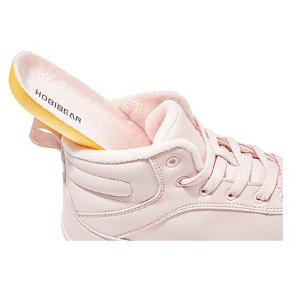 HOBIBEAR Unisex Winter Barefoot Shoes Womens Men Wide Toe Box Faux Fur Lined Ankle Sneakers Artificial Leather Lace Up Shoes