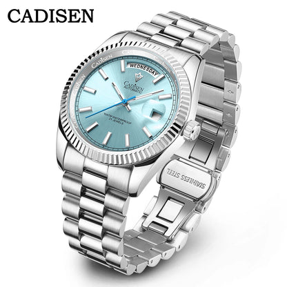 Relógio masculino CADISEN DD40 de luxo, automático, mecânico, com vidro de safira AR, 10Bar, movimento MIYOTA 8285, novidade 2023