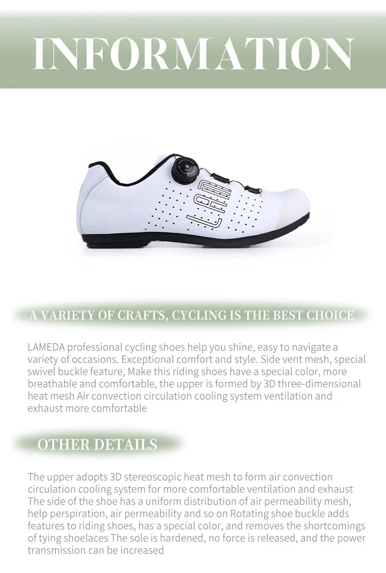 LAMEDA Pro Cycling Shoes Lock Shoes Road Bike Men and Women Hard Sole Bicycle Special Cycling Shoes MTB Bicycle Team Lock Shoes