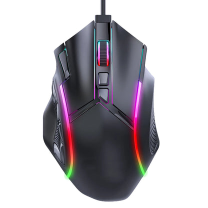Rato Gaming RGB 12800DPI com Fio, 12 Teclas Macro, Acessórios de Substituição para Computador