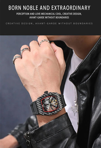 Fully automatic skeleton mechanical watch, fashionable personality, luxury hot men's watch, casual business watch