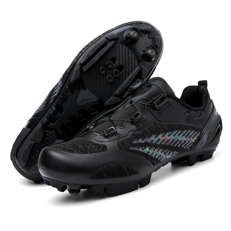 Scarpe da ciclismo MTB uomo donna T03 viola traspiranti, a sgancio rapido, per ciclismo su strada, sport outdoor, racing e allenamento
