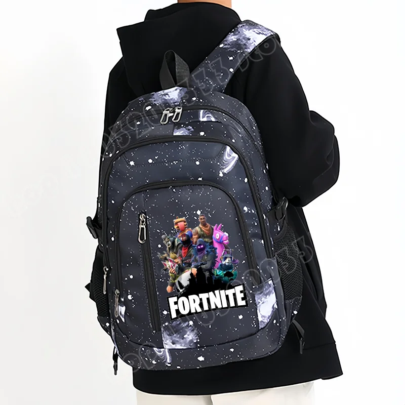 Fortnite Starry Sky Backpack Large Capacity Waterproof Laptop Bag Game Character Print Student Pack Boy Girl Back to School Bag