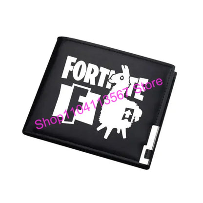 Carteira Fortnite com Figuras de Anime Victory Royale em Couro PU, Porta-Moedas, Clutch de Dinheiro com Alça de Pulso e Porta-Cartões