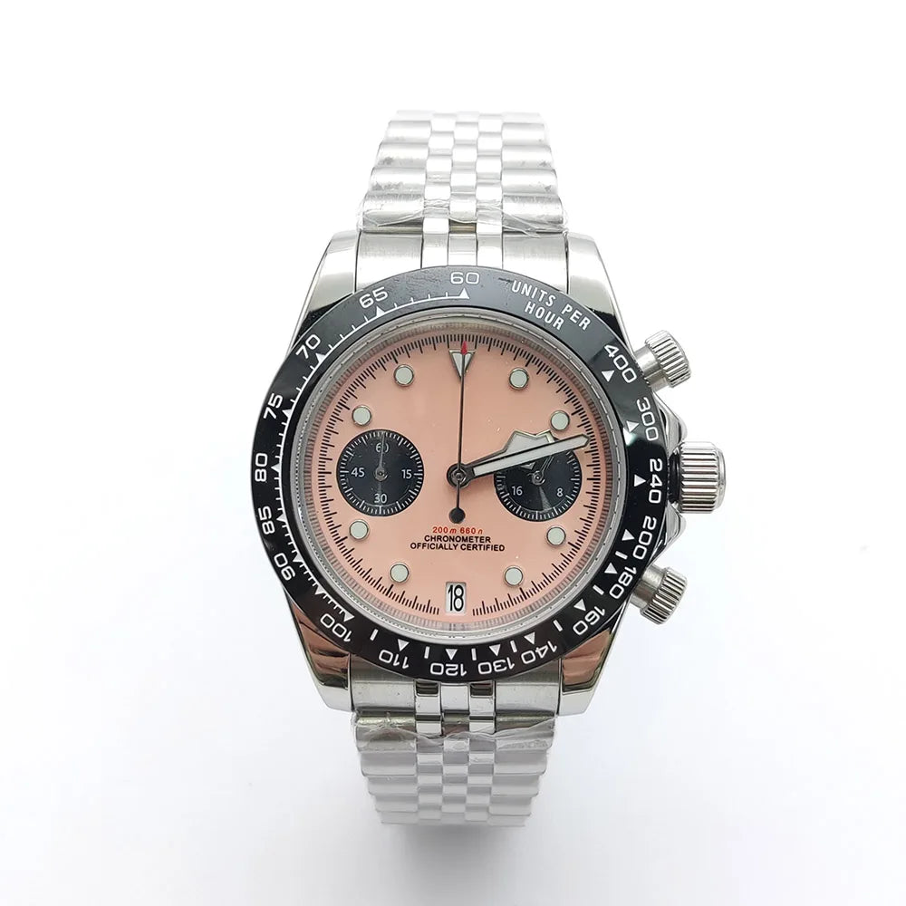 Fashions 39.5MM Quartz Watch VK64 Chronograph Men's Watch Sapphire Glass design vintage Watch Wristwatches Calendar