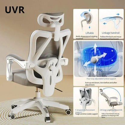 UVR Gaming Computer Chair Mesh Breathable Staff Chair Ergonomic Design Armrest Chair Sitting Comfort Home Office Chair Furniture