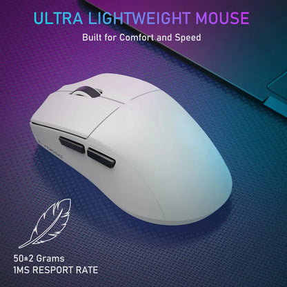 E-YOOSO X44 Lite Tri-Mode Rechargeable Wireless Mouse, Ultra Lightweight Bluetooth, 2.4G & USB-C Computer Mouse for Laptop, PC & Mac