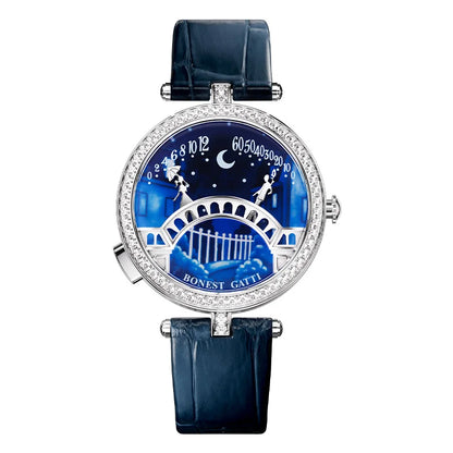 BONEST GATTI 3004 Women's Fashion Quartz Wristwatch Bridge Of Lovers Dial Stainless Steel Case Watches for Women