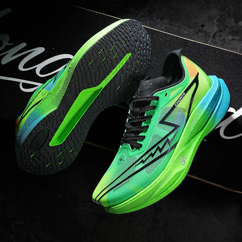 Men Running Shoes Carbon Board Specialty Marathon Sports Breathable Lightweight Women's Comfortable Nonskid Chunta Sneakers