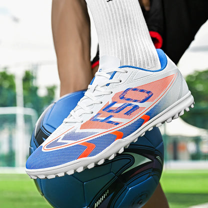 All Season TF Turf Football Boots PU Breathable Fabric Upper Rubber Non-slip Sole Durable Men Women Teenager Shoes