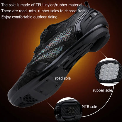 Scarpe da ciclismo MTB uomo donna T03 viola traspiranti, a sgancio rapido, per ciclismo su strada, sport outdoor, racing e allenamento