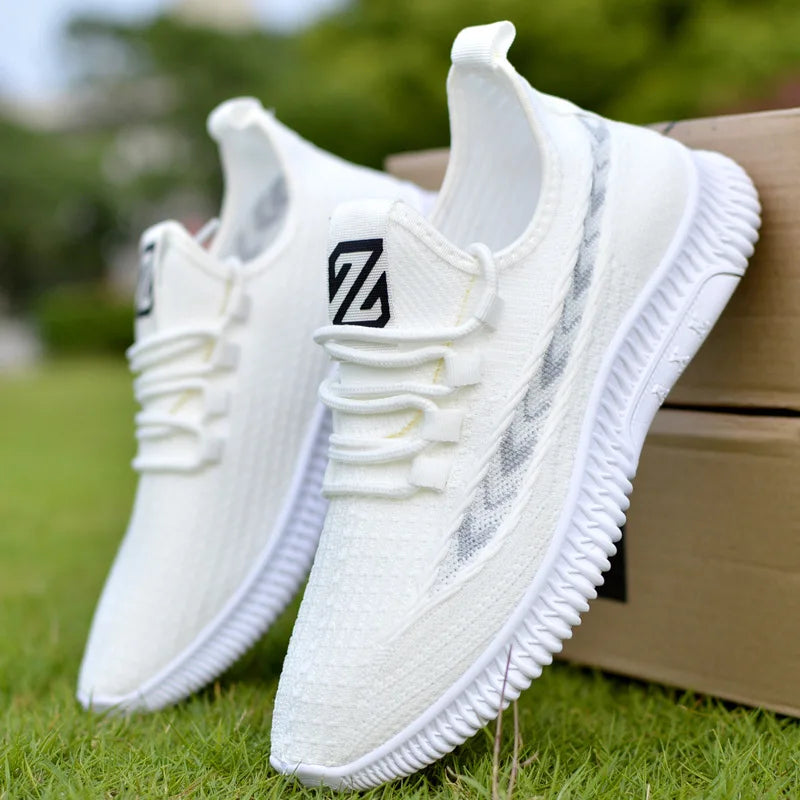 New Summer Men's Shoe Versatile Coconut Shoe Breathable Thin Mesh Casual Slip-On Sports Shoe Comfortable Low Cut round Toe
