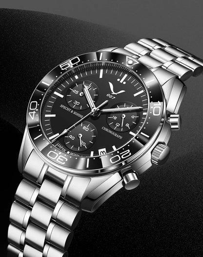 New 007 Specht&Sohne Sports Watches for Men Top Brand Luxury Steel Wrist Watch Fashion Japan VK68 Chronograph