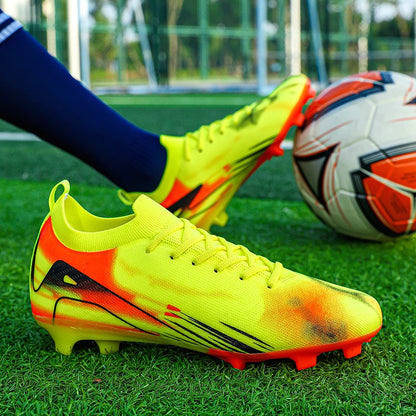 New Men Football Boots FG Non-Slip Training Shoes Soccer Cleats Long Spikes Soccer Shoes Ultralight Outdoor Drop Shipping