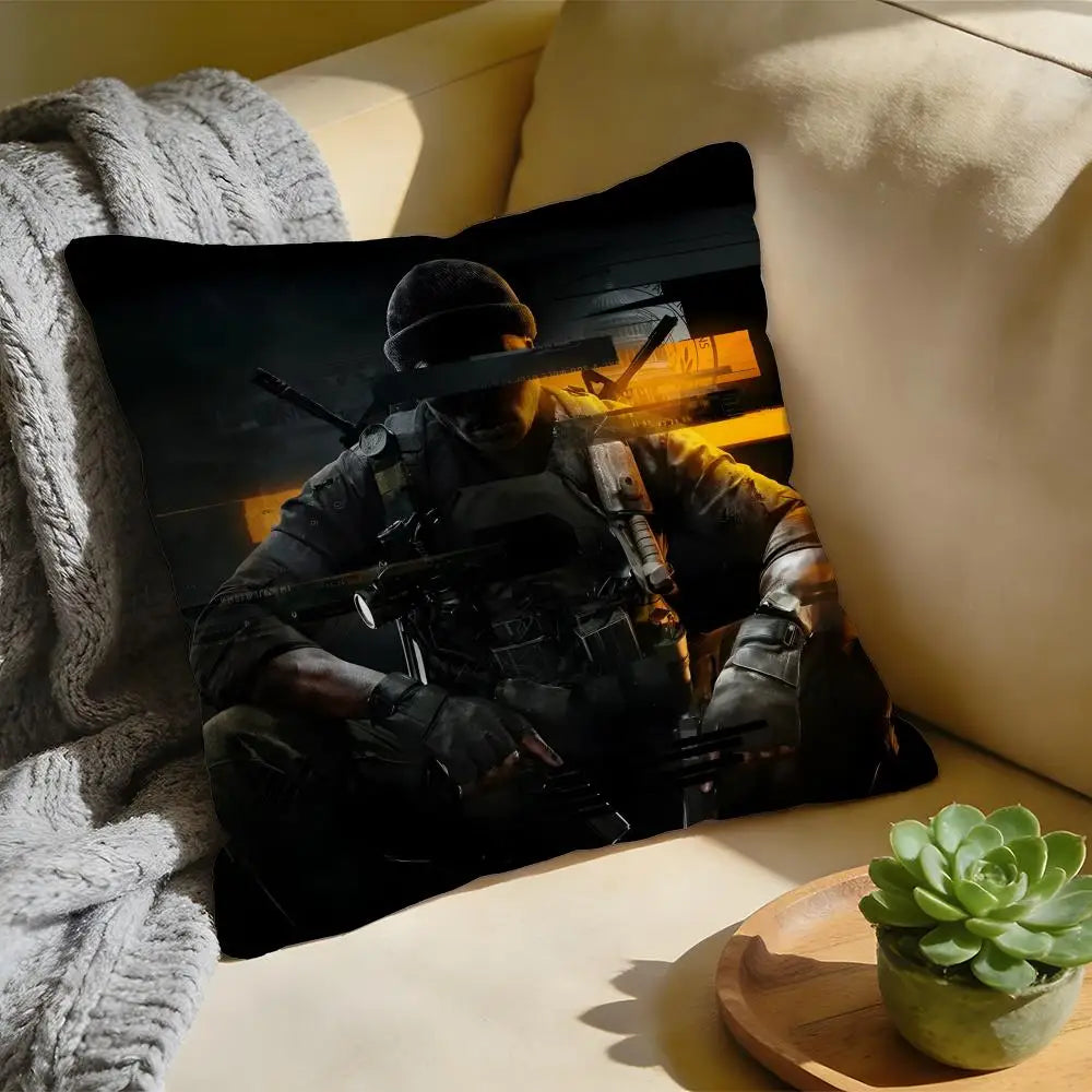 Cushion Cover Washed Linen Soft Breathable Decorative Case for Sofa Home Pillow cover Game C-Call of D-Duty Black Ops