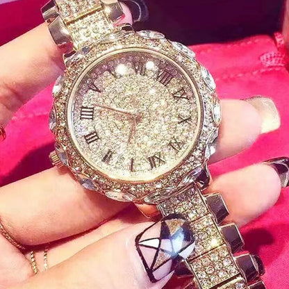 Luxury Shiny Fine Zircon Quartz Watch Elegant All-Star Jewels Women Mechanical Wristwatches Fashion Folding Wrist Watches Buckle