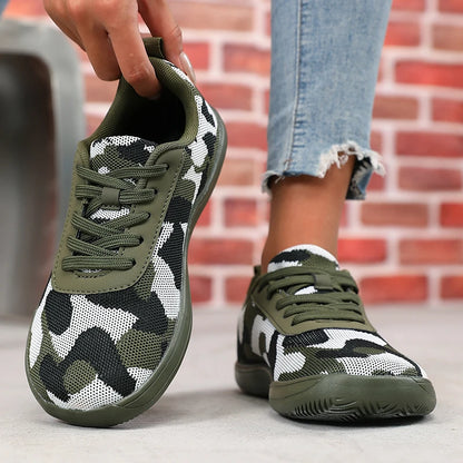 Camouflage Women's Shoes WideToe Breathable Mesh Comfortable Flat Bottom Barefoot Shoes New Soft Sole Chaussure De Mens Sneakers